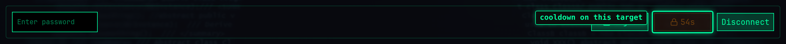 The Crack button locked with a countdown after a recent hack on the same target